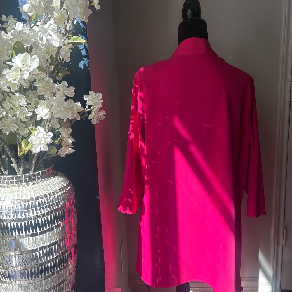 Caroline Rose Bold Fuchsia Open Cardigan - Picture 12 of 16